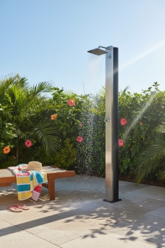 Solardusche ROYAL DELUXE-Chromstahl - 30liter - eckiger Duschkopf